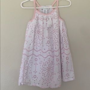 Willow Blossom white and pink eyelet dress 18M